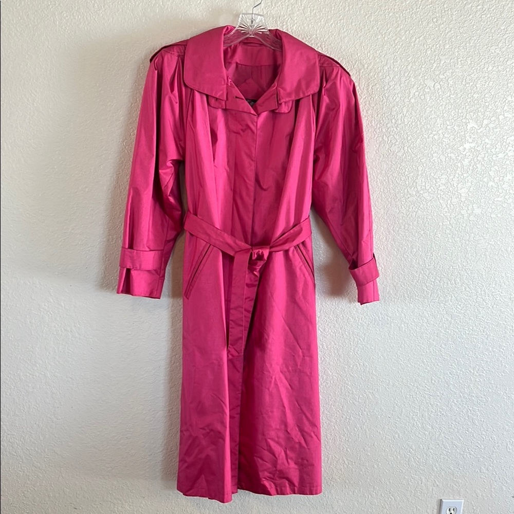 Vintage British Mist Full Length Pink Trench Coat